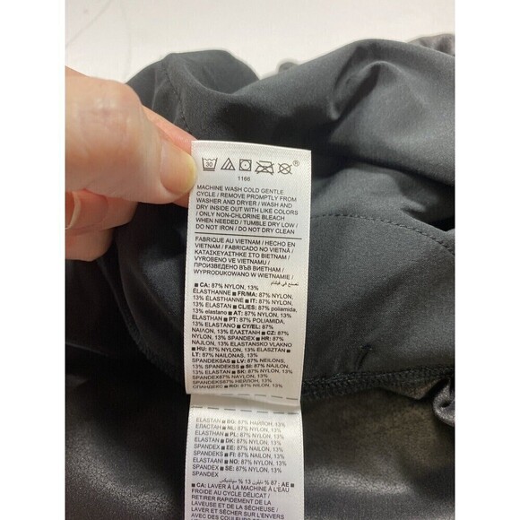 NWT Athleta Gleam Shorts Black Large Relaxed Pull On Elastic Waist Faux Leather - Picture 12 of 15